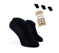 SOKKS Calcetines Tobilleros Quarter Azul Marino Algodón Pack de 4 Pares Hombre y Mujer T. 39-42
