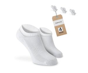 SOKKS Calcetines Tobilleros Quarter Blancos Algodón Pack de 4 Pares Hombre y Mujer T. 39-42