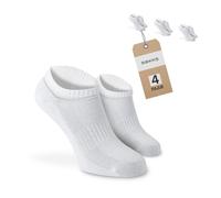 SOKKS Calcetines Tobilleros Quarter Blancos Algodón Pack de 4 Pares Hombre y Mujer T. 43-46