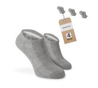 SOKKS Calcetines Tobilleros Quarter Grises Algodón Pack de 4 Pares Hombre y Mujer T. 43-46