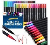 SOL 36 bolígrafos de doble punta para colorear, bolígrafos de colores vibrantes, versátiles para adultos para caligrafía, bolígrafos de fieltro que no se corren para dibujar, bolígrafos de colores