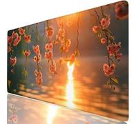 Sol Alfombrilla Escritorio XXL 520x250 mm Flor Mouse Pad Grande, Protector de Mesa Impermeable, Alfombrilla Ratón XL con Base Antideslizante, Accesorios Oficina Modernos, Regalo para Familia H0-887