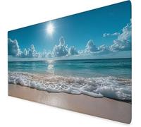 Sol Alfombrilla ratón XXL, 900x500x3mm mar Alfombrilla Escritorio Extendida con Bordes Cosidos, Antideslizante E Impermeable Mouse Pad Aply a Oficina Y Hogar, Regalos Originales para Hombre A802