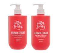 Sol Beauty Crema de Ducha Aroma Sandía, Renovadora y Suavizante Gel de Ducha Amigable con Veganos y Libre de Crueldad 2 x 500ml