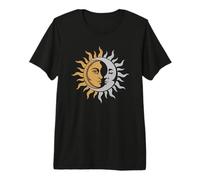 Sol besando la Luna Unión mística Astrología Armonía Cósmica Camiseta Premium
