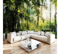 Sol Bosque Papel Pintado 200 x 140 cm 3D Árbole Mural de pared Fotomurales Tejido No Tejido Fuera De La Ventana Papel Tapiz Grande Murales Fotográfico Moderno Decoración de Paredes W-379