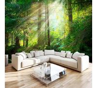 Sol Bosque Papel Pintado 350 x 256 cm 3D Árbole Mural de pared Fotomurales Tejido No Tejido Fuera De La Ventana Papel Tapiz Grande Murales Fotográfico Moderno Decoración de Paredes W-1031