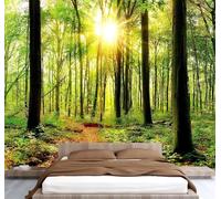 Sol Bosque Papel Pintado 350 x 256 cm 3D Árbole Mural de pared Fotomurales Tejido No Tejido Fuera De La Ventana Papel Tapiz Grande Murales Fotográfico Moderno Decoración de Paredes W-401
