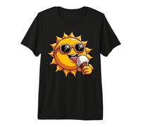 Sol Comer Helado Divertido Verano Vacaciones Sunrise Sunshine Camiseta Premium