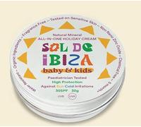 Sol De Ibiza - Protector Solar Mineral SPF30 - Cara & Cuerpo - Ingredientes Naturales - Óxido de Zinc Non Nano - Vegano - Resistente al agua - 0+ meses - NUEVA TEXTURA CREMOSA (30 gramos)