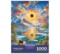 Sol de Medianoche Rompecabezas 1000 Pieza, Puzzle Difícilpara Adultos, Puzzle DIY para Juegos Familiares Rompecabezas 38x26cm/1000pcs
