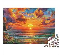Sol de Medianoche Rompecabezas 1000 Piezas,Puzzle Difícil para La Familia - Tiempo De Calidad Y Diversión 38x26cm/1000pcs