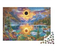 Sol de Medianoche Rompecabezas 1000 Piezas, Puzzles Imposible, De Juego De para Adultos Y Niños A Partir De 14 Años 38x26cm/1000pcs