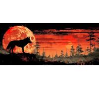 Sol Diamond Painting Grande 100x300cm, 5D Diamond Painting Adultos Lobo, DIY Manualidades Adultos Kit Punto de Cruz, Cuadro Diamantes de Imitación Kit Bordado, Cuadros Decoracion Salon Modernos B-5844