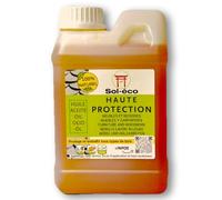 (Sol-éco) Aceite de alta protección -Protección de la madera interior - 1L | Fluido y penetrante - Tung y aceite de naranja (D-limoneno) - Parqué, encimeras de trabajo, baño, Hidrofóbico
