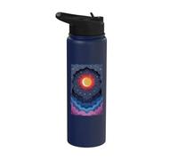 Sol Luna Estrellas Noche Nubes Suave Celestial Cosmos Cielo Stainless Steel Insulated Water Bottle