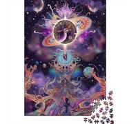 Sol Luna Puzzle Imposible,desafío for Adults Arte soñador Entretenimiento Creativo 1000 Piezas Obra De Arte De Juego De para Adultos Y Niños A Partir De 12 Años 1000pcs (75x50cm)