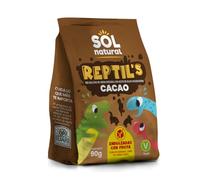 Sol Natural - Reptil’s Galletas de Avena y Cacao BIO con Fruta - Veganas y Ecológicas - Sin Gluten Añadido - Snack Infantil Saludable - 90 g