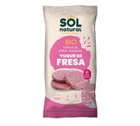 Sol Natural Tortas de Arroz Bañadas de Yogur, con Fresa, sin Gluten - Paquete de 12 x 100 gr - Total: 1200 gr