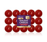 SOL Paquete de 15 velas de té perfumadas de bayas frescas de larga combustión, 3,5 horas de combustión, ideal para el hogar, relajación, spa, masaje, cenas románticas, bodas y aniversarios, decoración