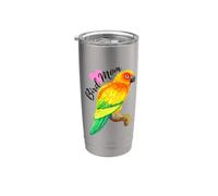 Sol Periquito Pájaro Mamá Acuarela Vaso térmico de acero inoxidable de doble pared