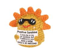 Sol positivo de ganchillo emocional, peluche de con sol positivo - Juguete emocional que anima,Peluche de apoyo emocional hecho a mano, muñeca de ganchillo tejida