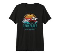 Sol Retro con Forma de Oso de Las Grandes Montañas Humeantes de Pigeon Forge, Tennessee Camiseta Premium
