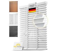 Sol Royal Persiana de Madera de 50 mm de Lamas Extra Anchas - Persiana de Ventana 160x180 cm, persiana de Madera de fácil instalación en Pared y Techo - Blanco - BE5