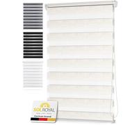 Sol Royal Persiana para Ventanas y Puertas SolDecor DL2 Estor Doble - Sin taladrar - Noche y día klemmfix Dormitorio Oficina Sala 85x150 cm Efecto Lino
