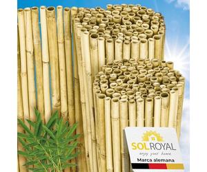Sol Royal Premium Cañizo de Bambú Brillante 160 cm Altura - Cañizo Jardin Ocultacion Exterior Robusto Cañizo Bambu Terraza Resistente a Intemperie - Malla Protectora Privacidad Balcon 160x250 cm - B99