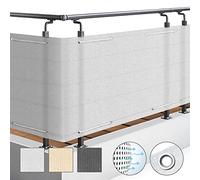 Sol Royal Privacidad Balcón Pantallas Protectoras 90x500 cm Blanco SolVision HB2 - HDPE Cubierta Malla Protección UV Visual Opaca 160 g/m² Resistente a la Intemperie con Ojales & Cuerdas