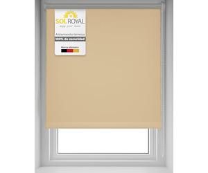 Sol Royal Sol Decor T42 Persiana Opaca y Térmica para Ventanas 110x160 cm - Pantalla con o sin Taladro Ajustable a Continuación - Persiana Crema Antideslumbrante Duradera y Resistente