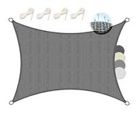 Sol Royal Toldo Vela Rectangular HDPE Parasol Transpirable UV para Balcón | 3x4m 300x400cm Antracita Protección Solar de Sombra Piscina Jardín Exterior Terraza permeable agua Shade Sails HS9
