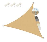 Sol Royal toldo Vela Rectangular HDPE Transpirable UV para balcón Piscina | 3x3x3m 300x300x300cm arena protección solar UV parasol exterior terraza Sombra Jardín permeable agua triangular HS9