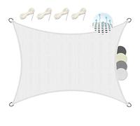 Sol Royal toldo Vela Rectangular HDPE Transpirable UV protección Solar | 2x3m 200x300cm blanco parasol para balcón piscina y jardín exterior Sombra permeable agua antirrayos Shade Sails HS9