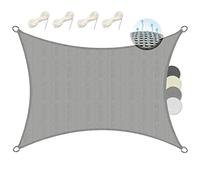 Sol Royal toldo Vela Rectangular HDPE Transpirable UV protección Solar | 2x3m 200x300cm gris parasol para balcón piscina y jardín terraza exterior Sombra permeable agua Shade Sails HS9