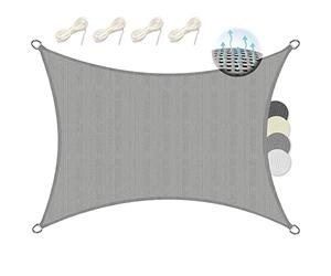 Sol Royal toldo Vela Rectangular HDPE Transpirable UV protección Solar | 2x3m 200x300cm gris parasol para balcón piscina y jardín terraza exterior Sombra permeable agua Shade Sails HS9
