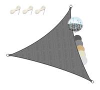 Sol Royal Toldo Vela Triangular HDPE Parasol Transpirable UV para terraza | 200x200x200cm 2x2x2m antracita protección solar UV balcón piscina jardín exterior Sombra permeable agua Shade Sails HS9