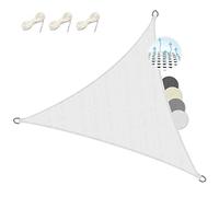 Sol Royal toldo Vela Triangular HDPE Transpirable UV protección Solar | 3,6x3,6x3,6m 360x360x360cm blanco parasol para balcón piscina y jardín terraza exterior Sombra permeable agua Shade Sails HS9