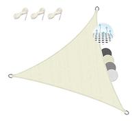 Sol Royal toldo Vela Triangular HDPE Transpirable UV protección Solar | 3,6x3,6x3,6m 360x360x360cm crema parasol para balcón piscina y jardín terraza exterior Sombra permeable agua Shade Sails HS9