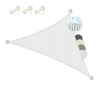 Sol Royal toldo Vela Triangular HDPE Transpirable UV protección Solar | 5x5x7m 500x500x700cm blanco parasol para balcón piscina y jardín terraza exterior Sombra permeable agua Shade Sails HS9