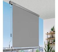 Sol Royal toldo Vertical Enrollable Exterior Estor para Balcones Robusto | 160x250cm gris terrazas robusto a mano con manivela translúcido e impermeable marquesina proteccion visual balcon MS5