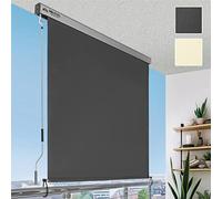 Sol Royal Toldo Vertical Enrollable Exterior para Balcones y terrazas Mano | 180x250cm antracita robusto a mano con manivela translúcido e impermeable estor protección visual solar lateral MS5