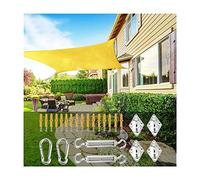Sol Sail Sail Square Rectangle Rectange Resistente a la Tela Solar Tela Solar Tela Solar jardín de jardín al Aire Libre Party Percada Cubierta toldo Dosel 98% UV Bloque con Kit de fijación, y
