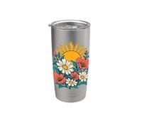 Sol y Flores Vaso térmico de acero inoxidable de doble pared