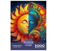 Sol y Luna Puzzle 1000 Piezas, Diversión Rompecabezas De Bricolaje, De Noches De Juegos Desafiantes, Puzzles Gift, para Adultos Y Niños A Partir De 12 Años 38x26cm/1000pcs