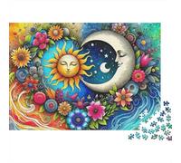 Sol y Luna Puzzle 1000 Piezas para Adultos, Juegos Educativos, Antiestrés, Ejercita Memoria, Regalos para Adultos 500pcs (52x38cm)