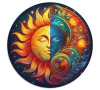 Sol y Luna Puzzle Regalo Creativo Decoración del Hogar 1000 Piezas Light and Darkness Rompecabezas Familiar Juego De Habilidad para Adultos Y Niños 1000pcs (67.5x67.5cm)