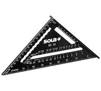 SOLA - ángulo de carpintero RS 18-5 - Ángulo de tope 18 cm - Robusto de aluminio con escala métrica - Multiángulo: regla, ánglete, transportador