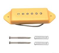 Sola bobina P90 Pastilla de guitarra Alnico 2 Negro Blanco Amarillo Cuello para puente Piezas de poste ajustables Retro (puente amarillo)